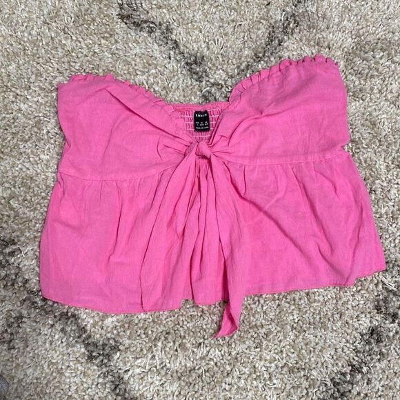 Shein Pink Strapless Crop Top Size Large - Picture 4 of 8